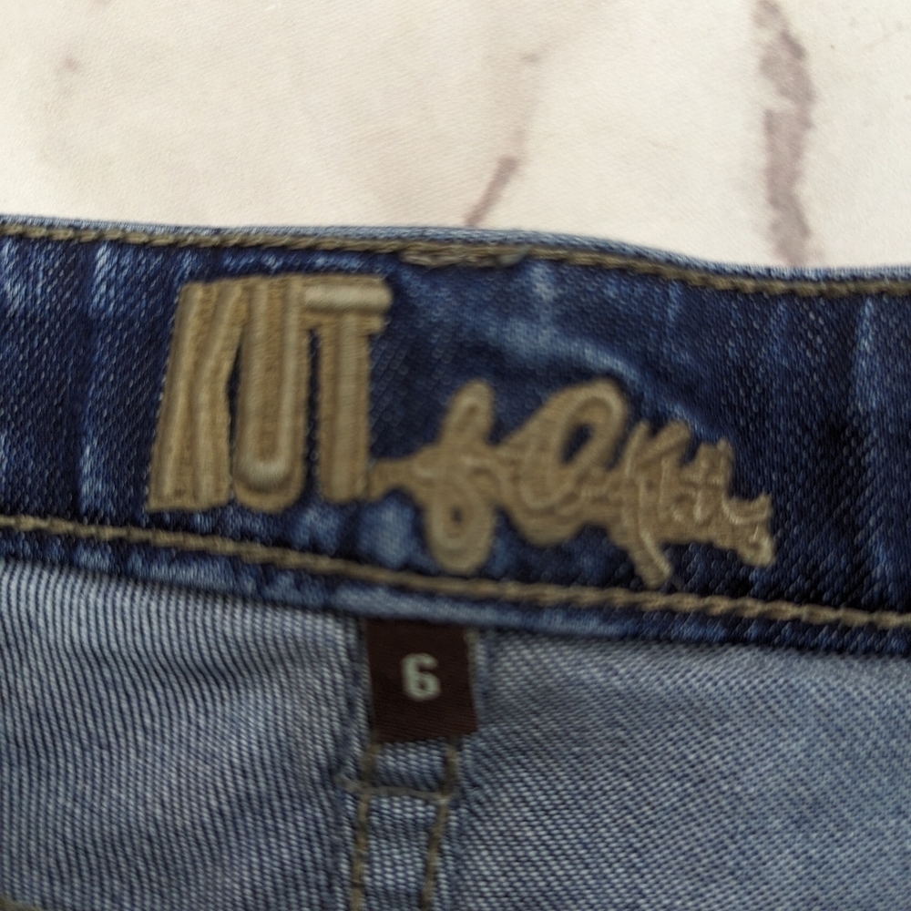 Kut From The Kloth Shorts Womens 6 Denim Mid Rise Jean Dark Wash Cuffed 2 Inch - Picture 3 of 14